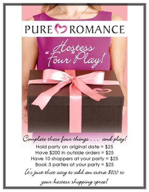 pure romance hostess four play book your pure romance party with me