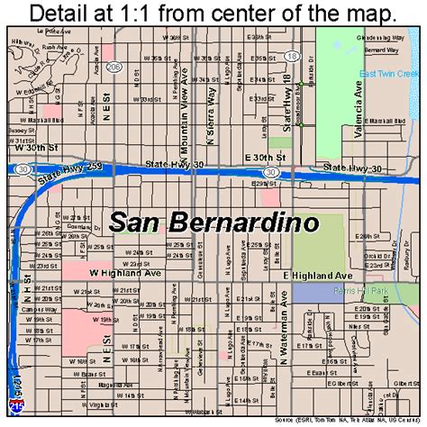 San Bernardino California Street Map 0665000