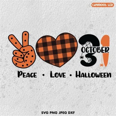 Peace Love Halloween SVG | Karimoos