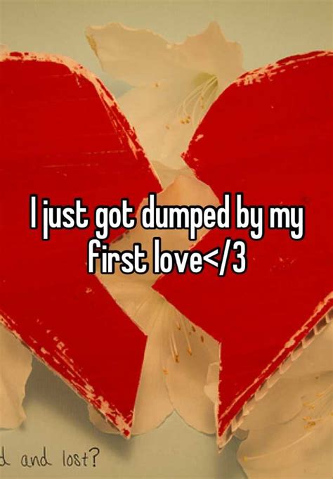 i just got dumped by my first love