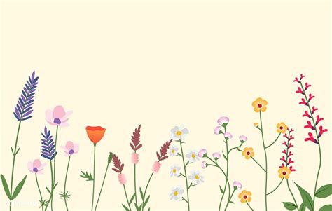 Variety Of Wild Flowers Vector Illustration Free Image By Rawpixel