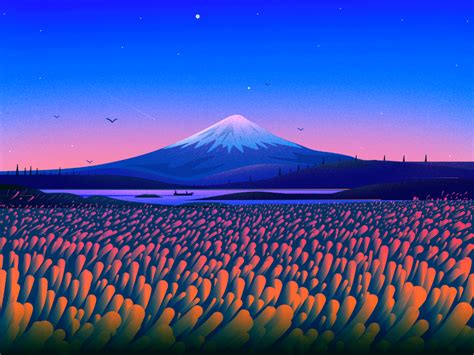 Mount Fuji Mount Fuji Landscape Illustration Nature Illustration