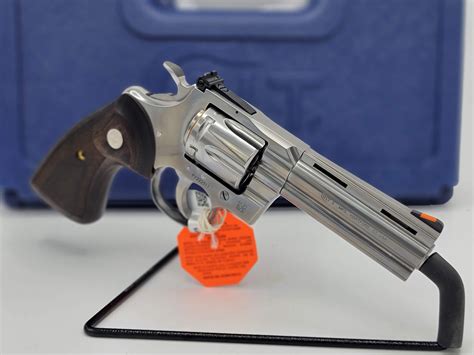 Colt Python 357 Magnum Revolver 425 Barrel 6 Rounds Walnut Target Grips Semi Bright Stainless