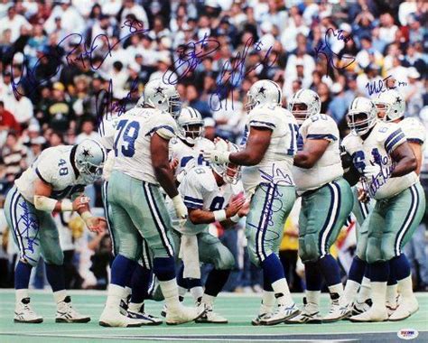 Dallas Cowboys 96 Huddle Autographed 16x20 Photo Signed By 9 Players