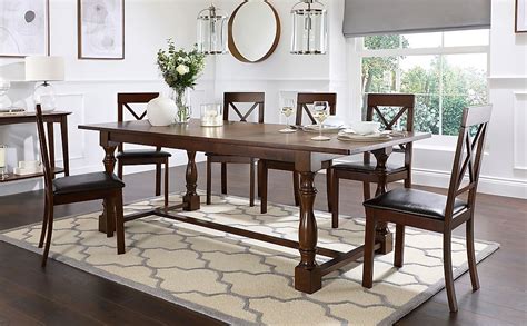 Ginostra extending dining table, white marble. Devonshire Dark Wood Extending Dining Table with 6 Kendal ...