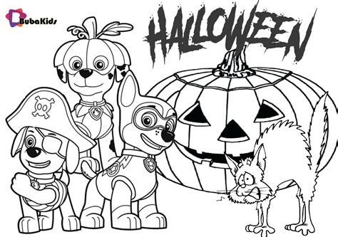 Paw Patrol Halloween Party 2019 Printable Coloring Page