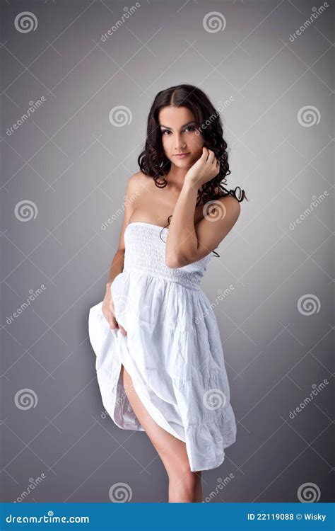 Beautiful Girl Undress White Cloth Stock Photo Image Of Bright Adult