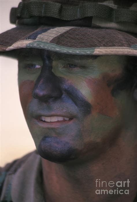 A Navy Seal Wearing Face Camouflage Photograph By Michael Wood