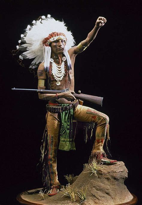 Full Length Color Image Of Sioux Warrior By George Stuart Native