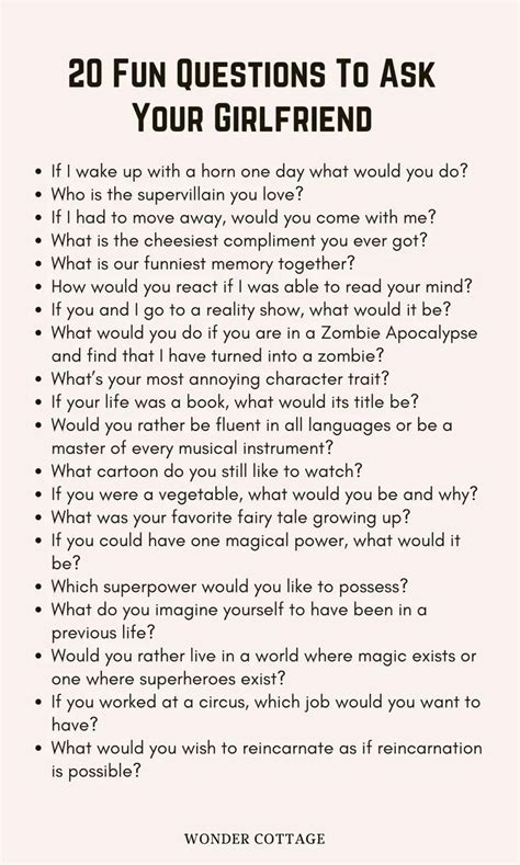 245 questions to ask your girlfriend wonder cottage fun questions to ask questions to ask