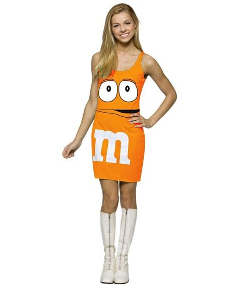 M And M Orange Tank Dress Teen Costume Halloween Costume At Wonder