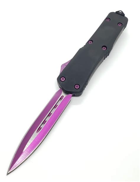 Kc Knives 9 Otf Dual Edge Purple Anodized Blade Automatic Knife