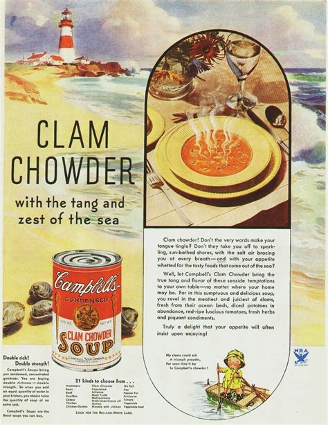 Campbell's chunky soup manhattan clam chowder, 1 cooked. Campbells | Vintage recipes, Clam chowder soup, Food ads