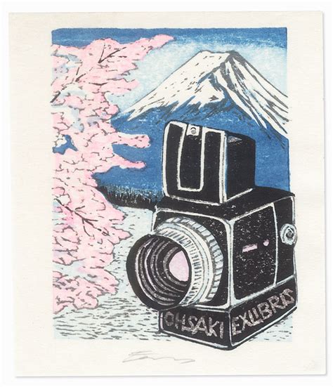 Fuji Arts Japanese Prints Ohsaki Exlibris Hasselblad Camera Bookplate