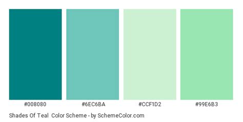 Shades Of Teal Color Scheme Monochromatic