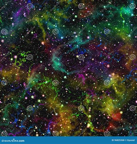 Abstract Colorful Universe Rainbow Nebula Night Starry Sky Multicolor