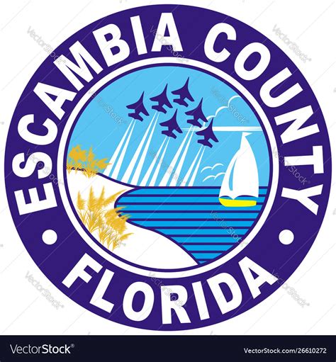 Coat Arms Escambia County In Florida Usa Vector Image