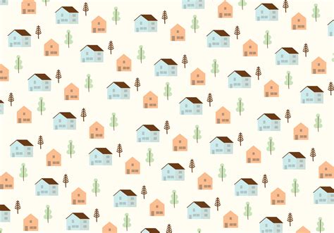 Houses And Trees Pattern Background Download Free Vector Art Stock