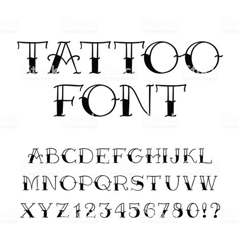 Tattoo Font Vintage Style Alphabet Letters And Numbers On White Tattoo Font Lettering