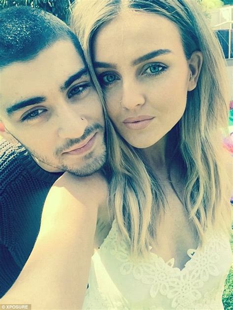 Little Mix S Perrie Edwards Cuddles Up To Fiancé Zayn Malik Daily Mail Online