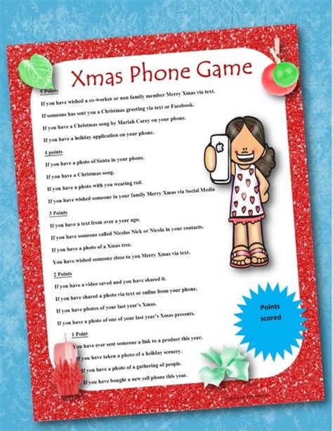 Christmas Phone Game Christmas Party Game Christmas Games