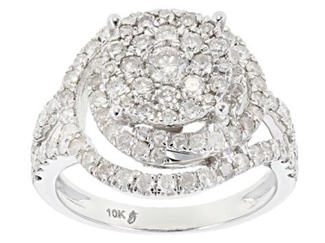 150ctw Round White Diamond 10k White Gold Ring Size 4 Jtv Auctions