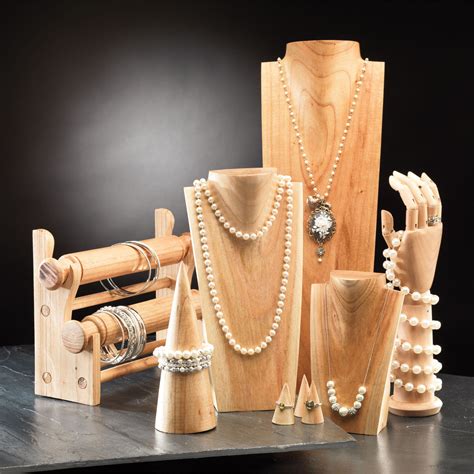 Wooden Jewellery Stands Natural Look Shopen