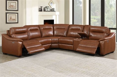 Brown Leather Reclining Sectional Odditieszone