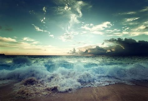 Buy Laeacco 10x65ft Huge Sea Waves Cloudy Sky Photography Backdrop