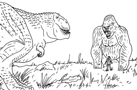 Dibujos De King Kong Vs Dinosaurio Para Colorear Para Colorear Pintar