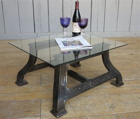 Recraft Upcycled Industrial Glass And Cast Iron Coffee Table Salvoweb Uk