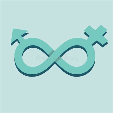 Turquoise Gender Icon Isolated On White Background Symbols Of Men And Women Sex Symbol