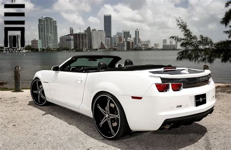 Sharp Forgiato Custom Wheels On A White Chevy Camaro Convertible