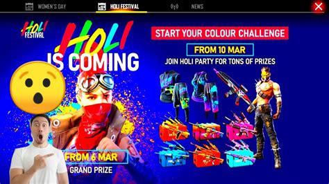 Free Fire Holi Festival New Events Full Details And How To Get Free