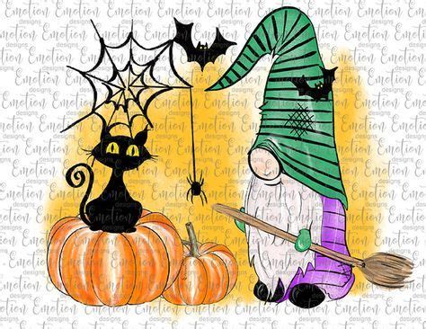 These files can be imported to a number of cutting machine software programs. Halloween Gnome Scene clipart instant download Sublimation ...