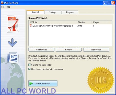 Quick Pdf To Word Converter Free Download All Pc World All Pc