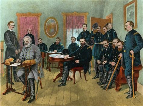 Robert E Lee Signing Peace With Ulysses S Grant Posters And Prints By
