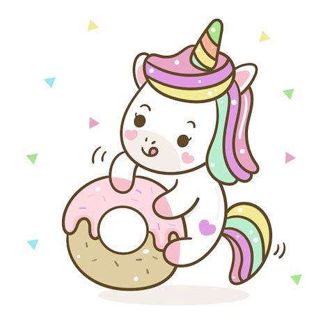 Premium Vector Cute Unicorn Vector With Pastel Donut