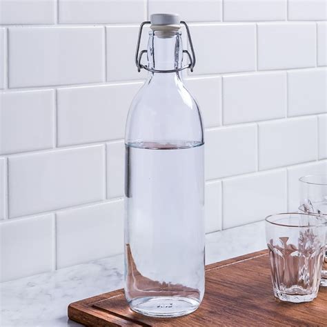 Reusable Glass Water Bottle With Flip Top Lid 0 5lt The Sourcing Team