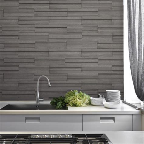 Fine Decor Slate Tile Effect Wallpaper Charcoal Grey Fd40126 This