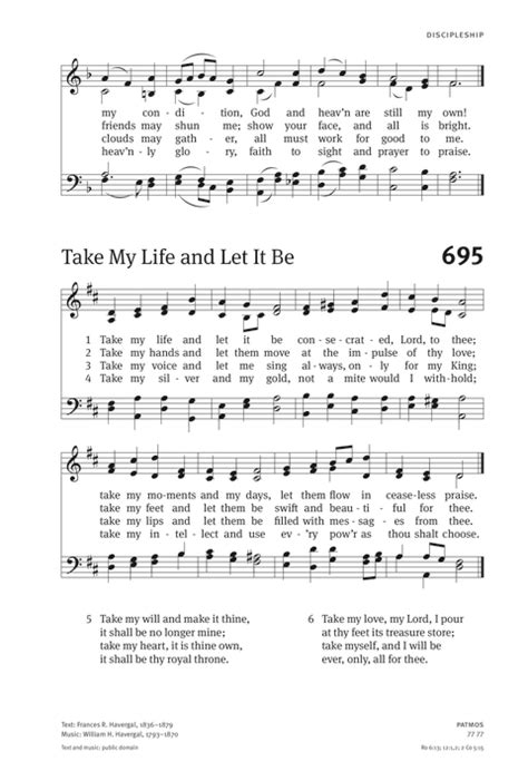 Christian Worship Hymnal 695 Take My Life And Let It Be Hymnary Org