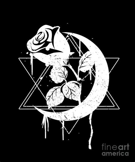 Occult Moon Rose Goth Gothic Digital Art By Shirtom Fine Art America