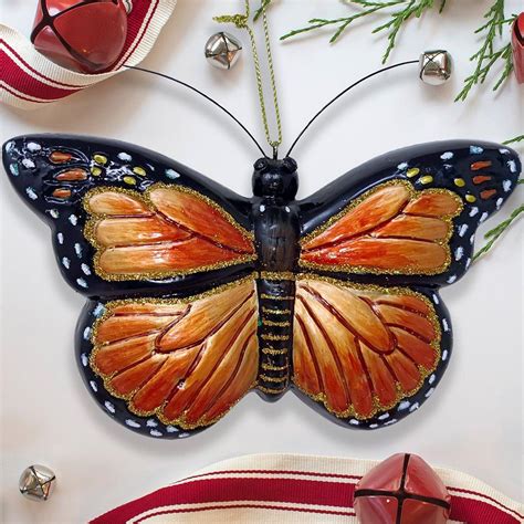 Monarch Butterfly Glass Christmas Ornament Ornamentallyyou