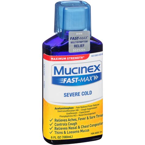 Maybe you would like to learn more about one of these? Mucinex Fast-Max Severe Cold Liquid Maximum Strength - 6 OUNCE - Medshopexpress