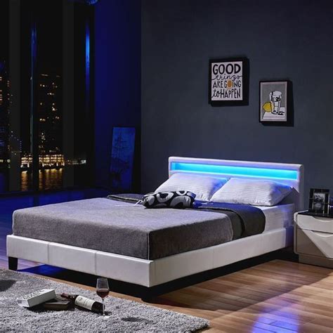 Günstige betten online kaufen & zollfrei liefern lassen! Komfort LED Bett 140x200 mit Lattenrost | Kaufen auf Ricardo