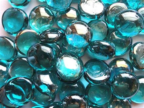 50 34 Teal Transparent Glass Gems By Discountmosaicsupply 365