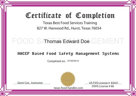 Haccp Certificate