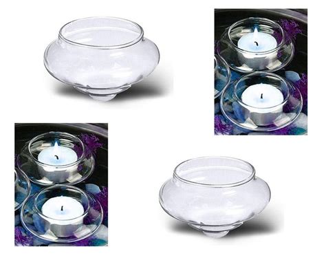24pks Floating Candle Holders Clear Glass For 4 Hrs Tealight Or 9 Hours Floating Candle