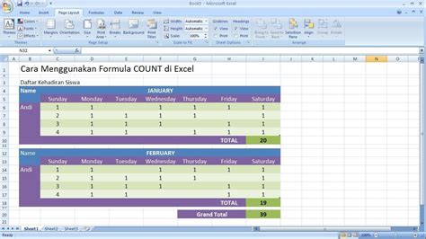 Excel Tutorial Cara Menggunakan Fungsi Rumus Count Di Excel Youtube
