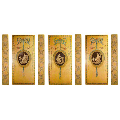 French Set Of Four Large Chinoiserie Painted Panels For Sale At Stdibs